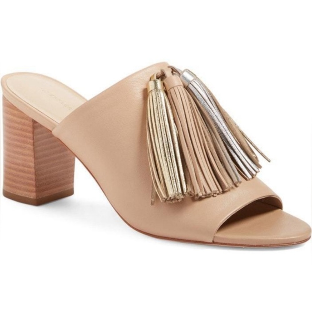 Loeffler Randall Cleo Tassel Fringe Heel Sandals